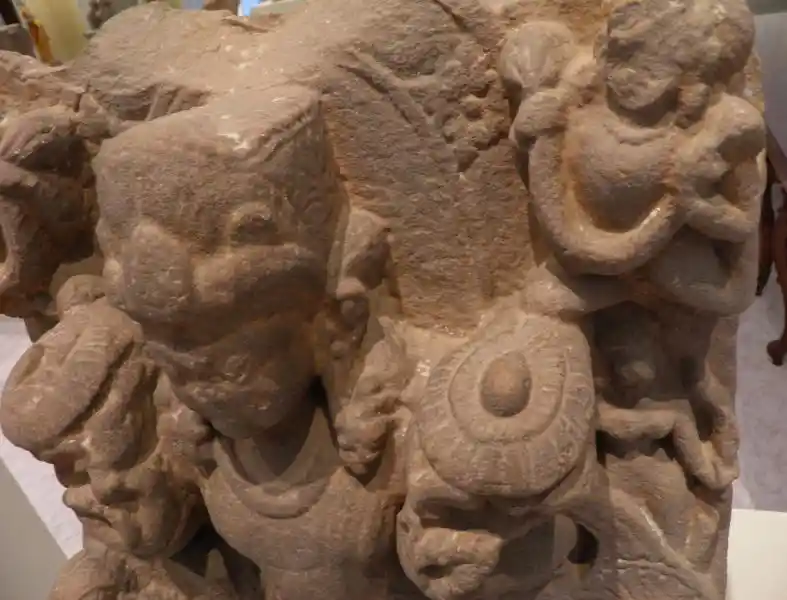 Solar disc on the statue of Surya (sun god)